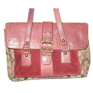 COACH 2004 Special Edition Signature C Oxblood Suede and Leather 7065 Satchel